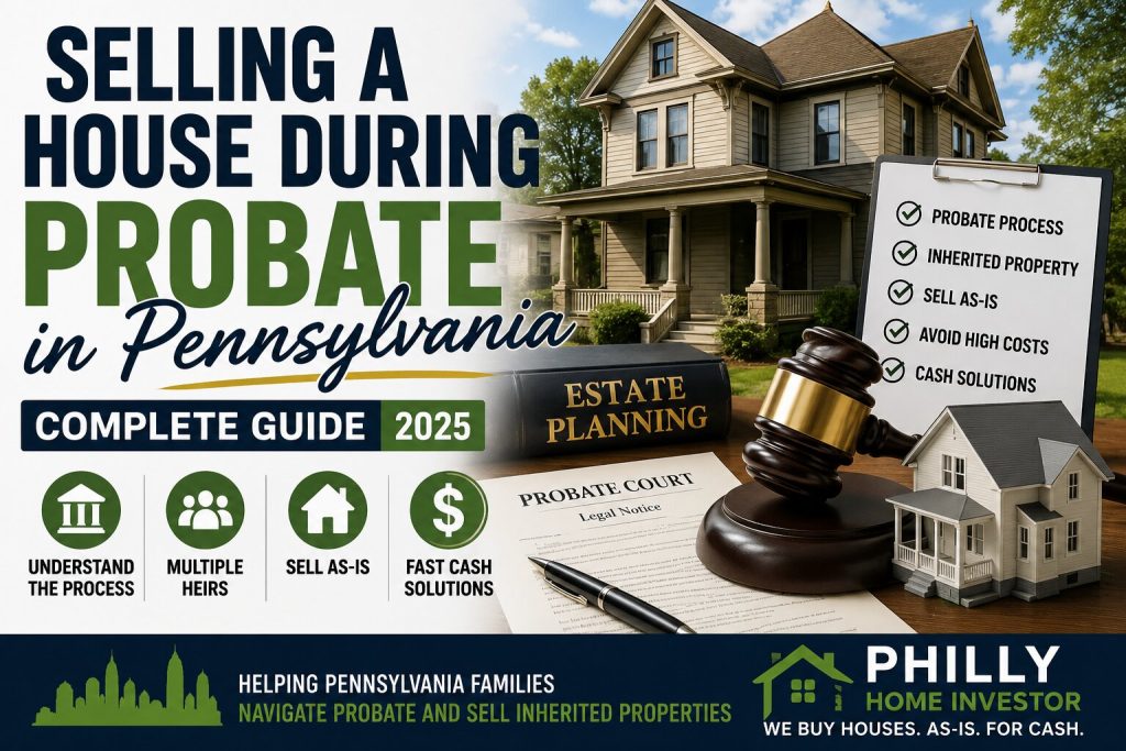 Pennsylvania probate house sale guide showing inherited property, probate court process, executor responsibilities, and options for selling a house during probate