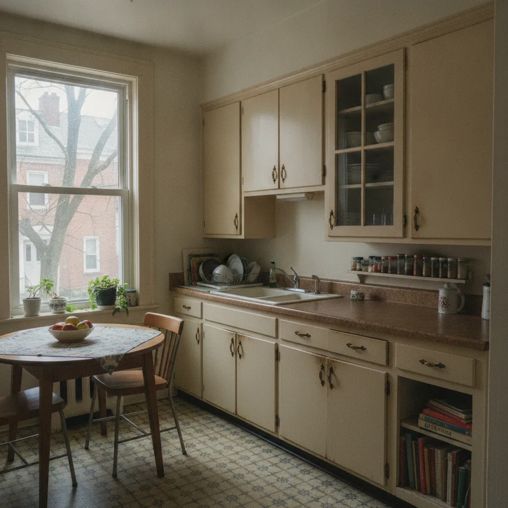 A vacant brick row house in a Philadelphia neighborhood